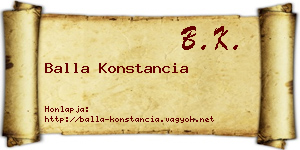 Balla Konstancia névjegykártya